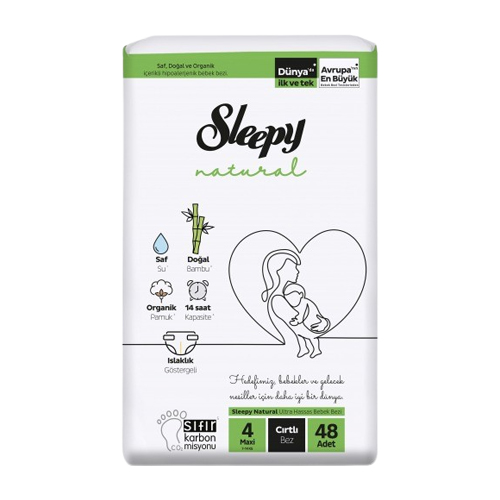 Sleepy Natural 4 Beden Bebek Bezi (48'li)